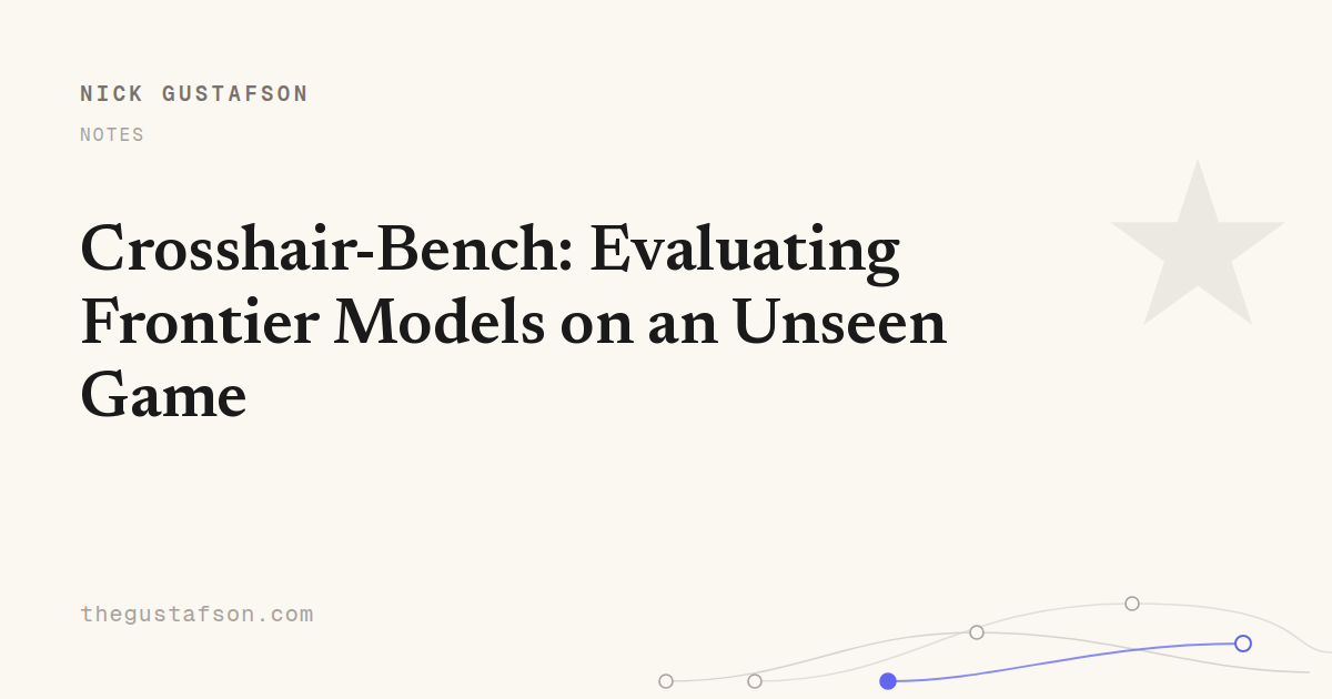 Crosshair-Bench: Evaluating Frontier Models on an Unseen Game